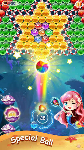 Mermaid Bubble Shooter Ball Pop: Fun Game For Free screenshot 1