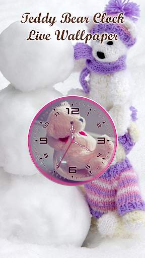 Teddy Bear Clock Live Wallpaper - Analog Clock screenshot 3