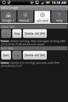 SMS to Google Docs Archiver 1 تصوير الشاشة