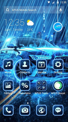 Speedy neon car APUS Launcher theme screenshot 1