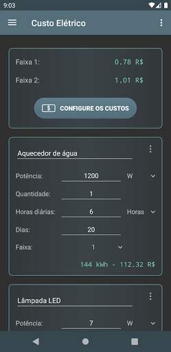 Custo Elétrico screenshot 1