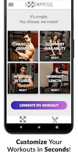 Exerprise Workout Meal Planner स्क्रीनशॉट 1