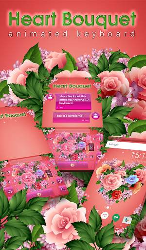 Bouquet Animated Keyboard   Live Wallpaper screenshot 1