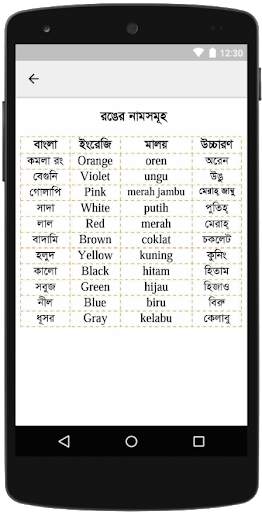 Bangla to Malay Learning App for Free Download screenshot 4