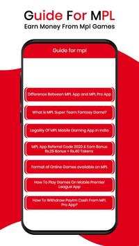 Guide for MPL - Earn Money from MPL Games screenshot 1