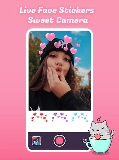 Live Face Stickers Sweet Camera screenshot 3
