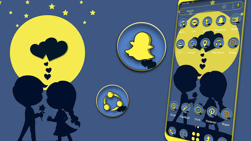 Yellow Moon Love Launcher Theme screenshot 2
