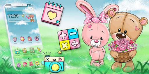 Lovely Teddy Bear Bunny Couple Theme🐰🐻 screenshot 4