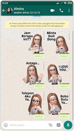 Stiker Cewe Cantik WAStickerApps screenshot 7