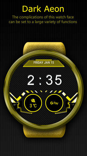 Dark Aeon Cyber Watch Face - Wear OS Smartwatch screenshot 4