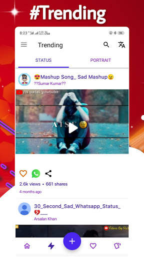 Vidmiss - Earn Money, Status Videos, Quotes स्क्रीनशॉट 2