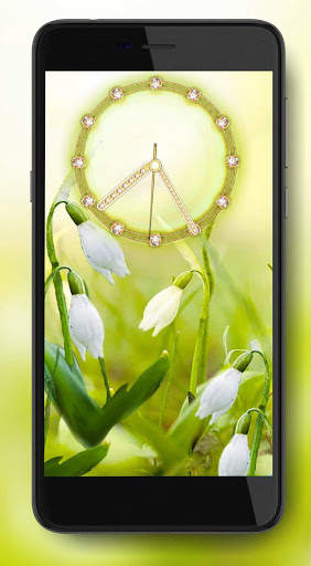 Snowdrops Spring Clock Live Wallpaper screenshot 2