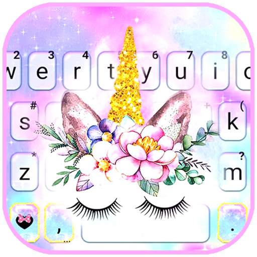 Galaxy Floral Unicorn Keyboard Theme 1.0