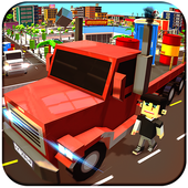 Blocky Truck Driver Simulator Urban Transport icon