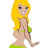 Hot sexy bikini girl wallpaper logo