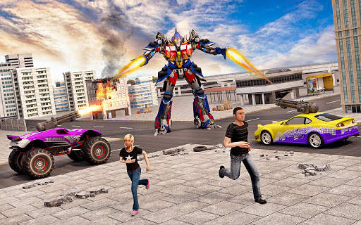 Angry Bull City Attack :Robot Shooting Game Free screenshot 4