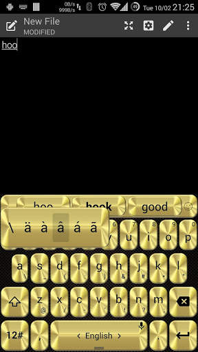 Keyboard Theme Metallic Gold screenshot 5