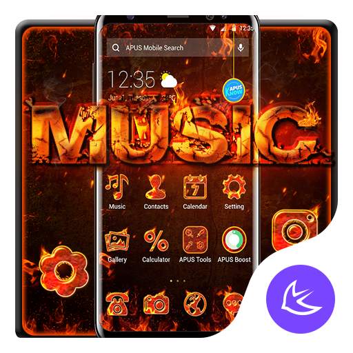 Flame Music APUS Launcher theme 83.0.1001