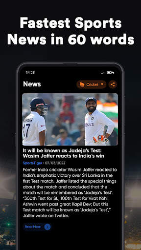 SportsTiger Live Score & News 8 تصوير الشاشة