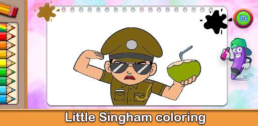 Little Singham Coloring Game screenshot 3