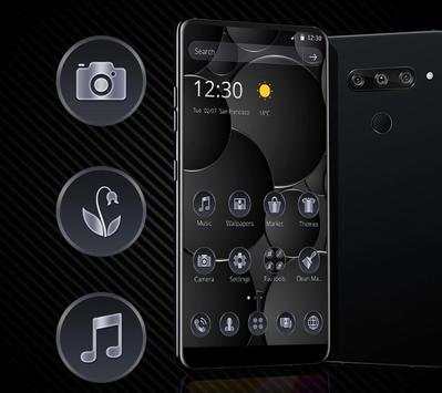 Metal Dark Black Launcher Theme🖤 screenshot 1