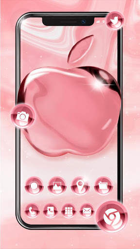 Pink Rose Gold Launcher Theme Live HD Wallpaper screenshot 1