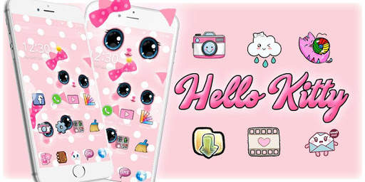 Hello Princess Kitty Pink Cute Cartoon Theme screenshot 8