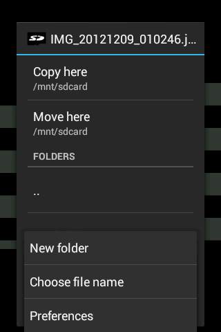 Send to SD card screenshot 2