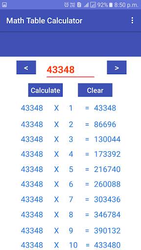 Math Table Calculator screenshot 6