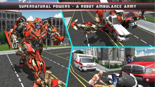 City Ambulance Robot Transformation Game Training screenshot 4