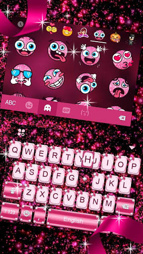 Diamond Butterfly Pink Keyboard Theme screenshot 4