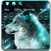 Cool Neon Wolf Keyboard Theme 10001003