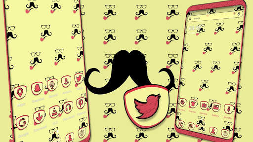 Cool Mustache Launcher Theme screenshot 1