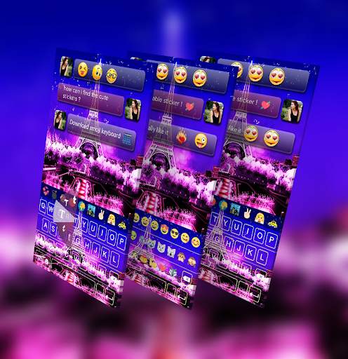 Eiffel Tower keyboard theme - Paris Night Keyboard screenshot 1