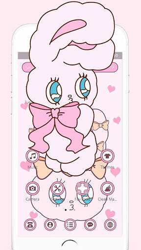 Cartoon Pink Bow Rabbit Theme🐰 screenshot 2