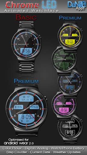 Chrome LED HD Watch Face Widget & Live Wallpaper screenshot 1