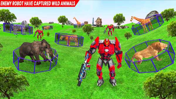 Animal Rescue Game Robot Games 3 تصوير الشاشة