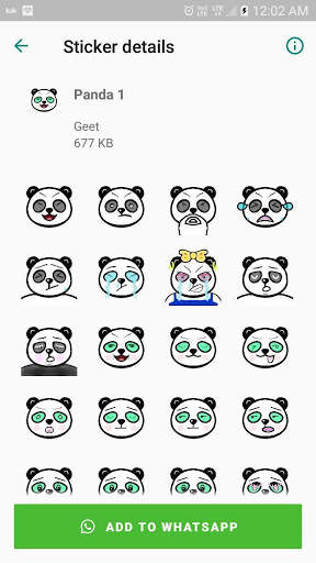 Baby Panda - Bobby Stickers wastickerapps скриншот 2