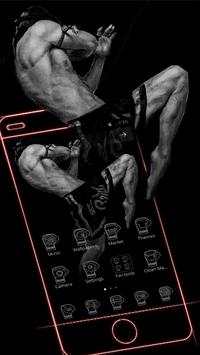 Muay Thai  Boxing Fighting Black Theme Keyboard screenshot 2