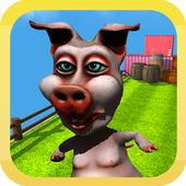 Crazy Pig Run Escape Wolf 3D icon