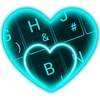 Live Neon Blue Heart Keyboard Theme 6.6.23.2019