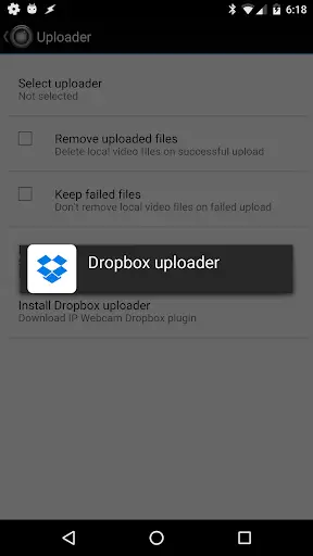 IP Webcam uploader for Dropbox screenshot 1