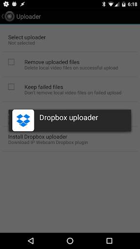 IP Webcam uploader for Dropbox screenshot 1