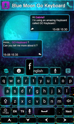 Bluemoon GO Keyboard Theme screenshot 4