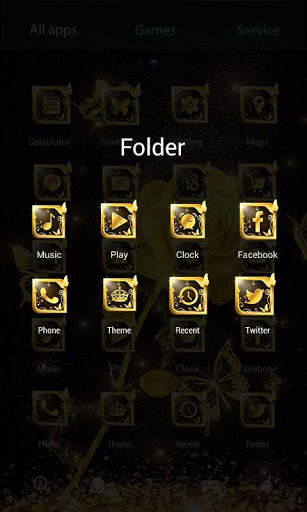 Golden Rose Parallax Go Launcher Theme screenshot 4