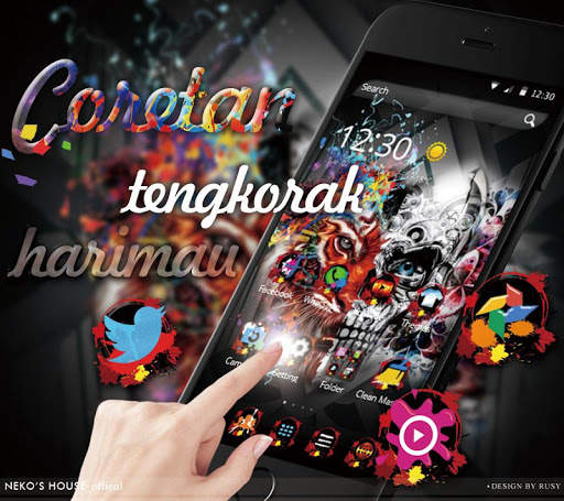 coretan gothic harimau tengkorak tema screenshot 4