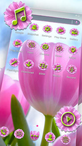 Pink Tulips Flowers Launcher Theme screenshot 3