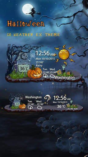 Halloween Weather Widget Theme 2 تصوير الشاشة