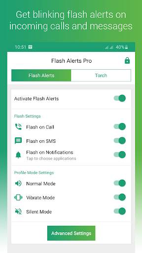 Flash Alerts Pro: Flash blinks on calls & messages screenshot 2
