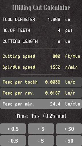 Milling Cut Calculator 8 تصوير الشاشة
